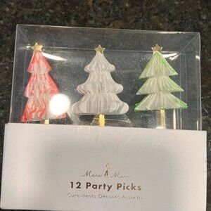 12 pack meri meri christmastree picks holiday party cupcake sweets bakery